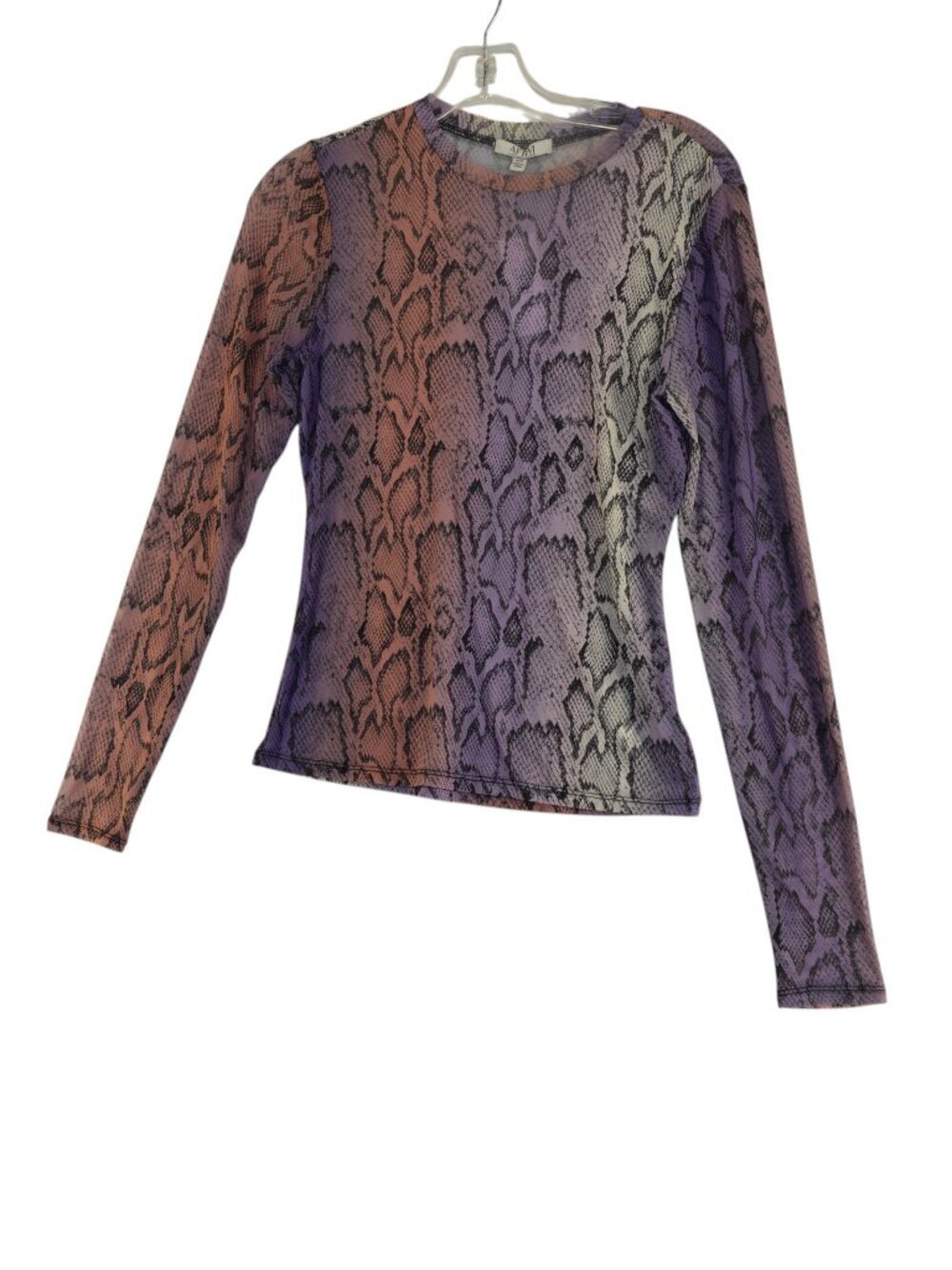 AFRM Los Angeles snakeskin print mesh top long sleeves size M Women's
